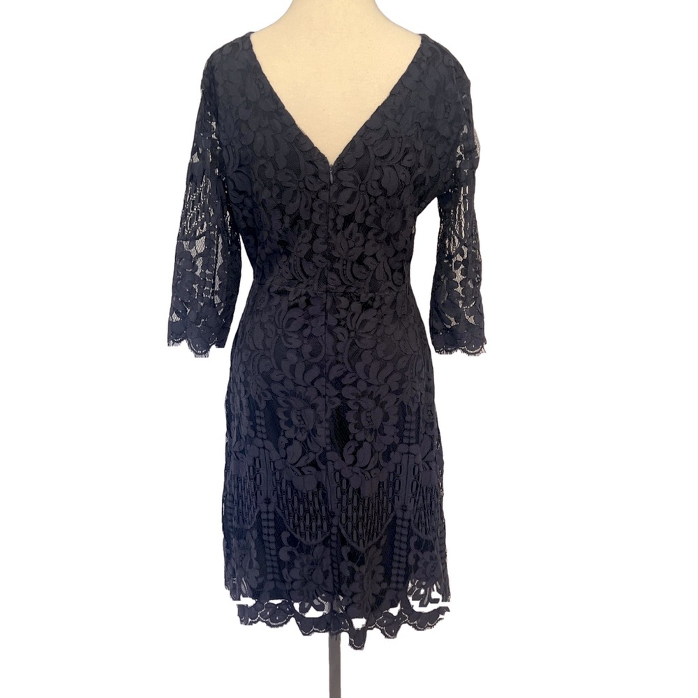 MSLG Women's Neck V-Back Floral Lace Cocktail Party A Line Dress -NWOT - Picture 5 of 6